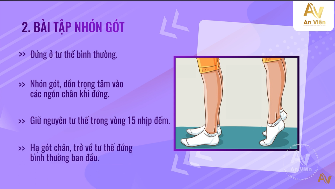 Bài tập: Nhón chân giúp giảm suy giãn tĩnh mạch