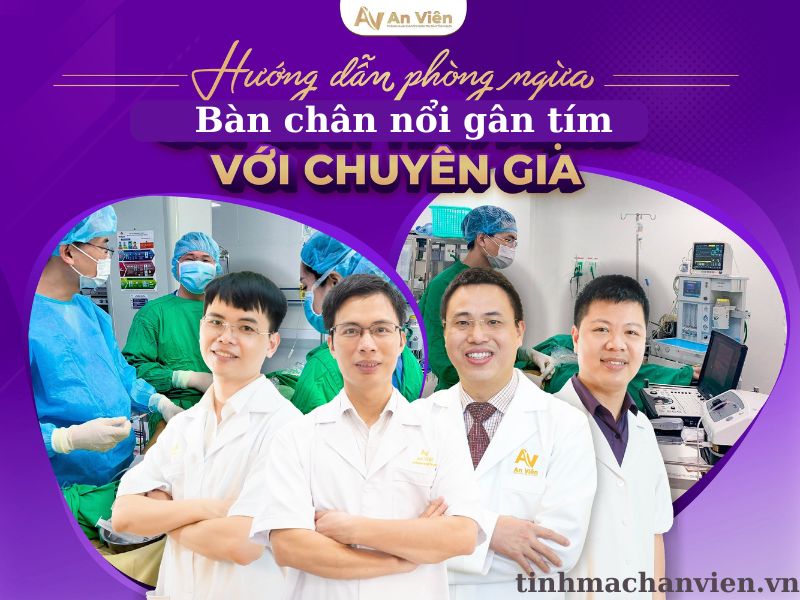 bàn chân nổi gân tím