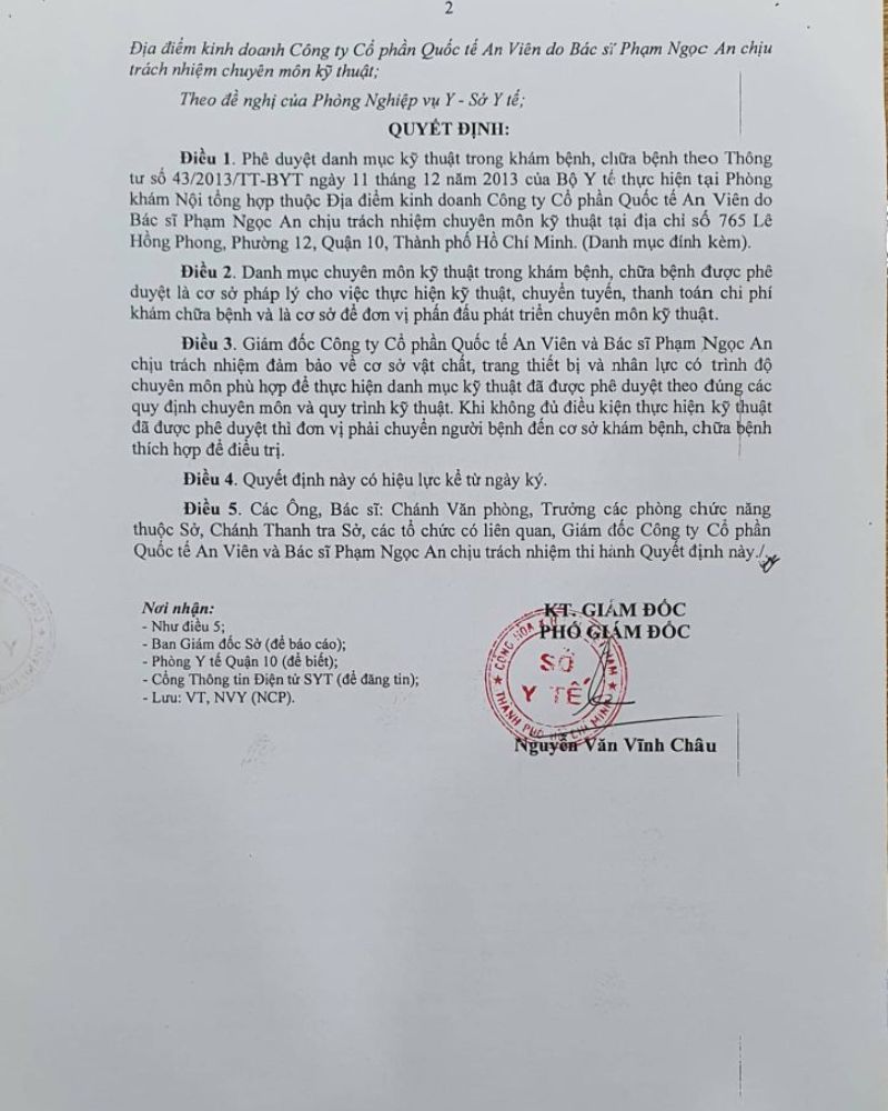 Phòng khám tĩnh mạch An Viên