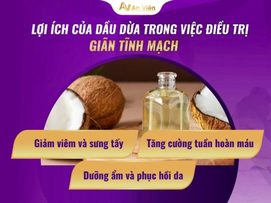 dầu dừa trị giãn tĩnh mạch