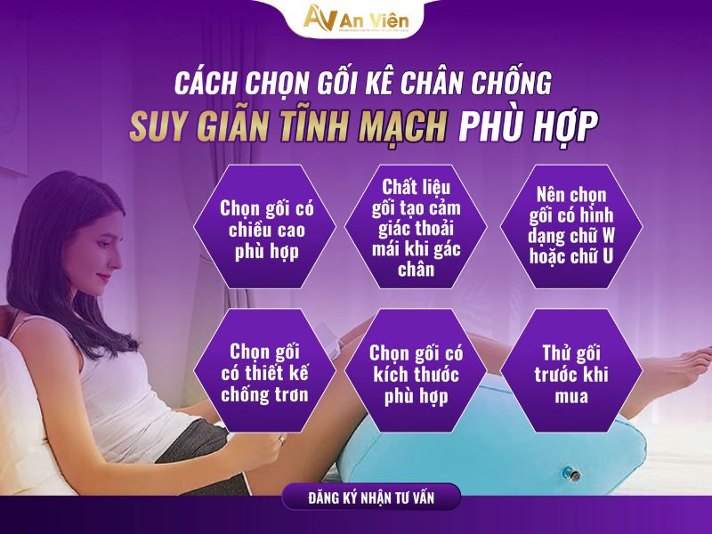 gối gác chân suy giãn tĩnh mạch